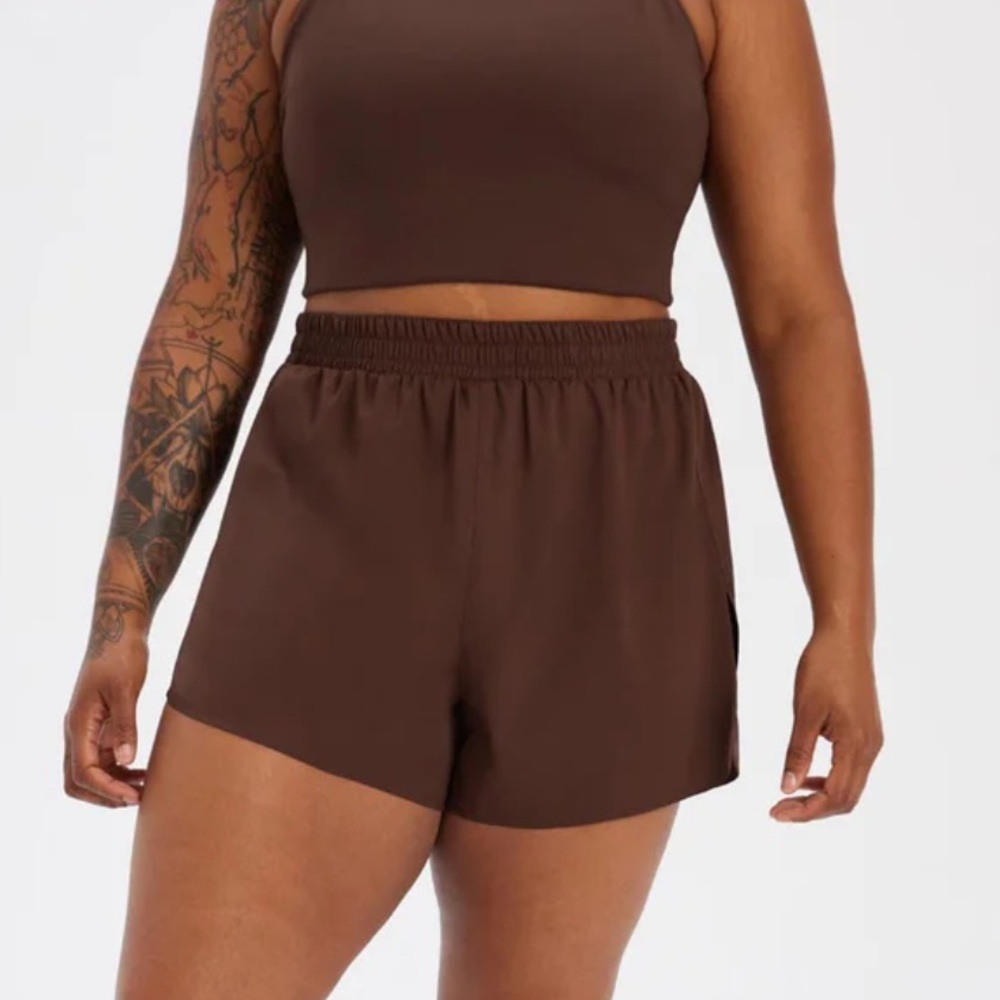 Girlfriend Collective Earth Trail Short in Brown